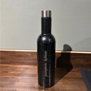 Simply Southern Black Snake-Pattern Stainless Steel wine tumbler with Silver Cap